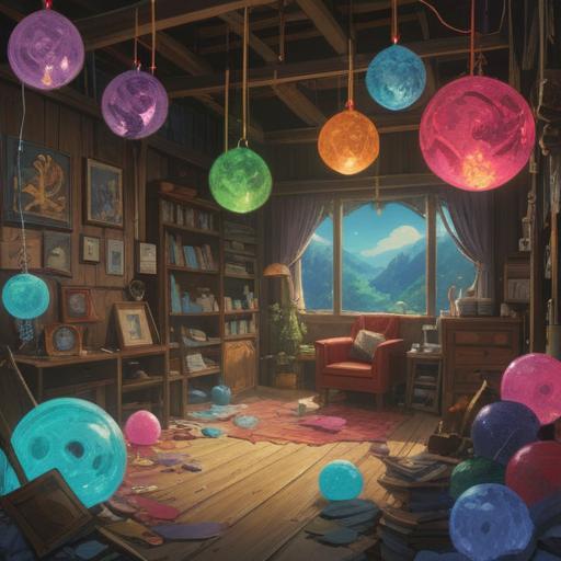 A serene scene depicting fragile objects surrounded by a gentle aura, translucent orbs of light floating, subtle warning signs in the background, ethereal presence guiding the viewer, harmonious color palette, peaceful environment, mystical atmosphere, delicate details reflecting spirituality, 4k