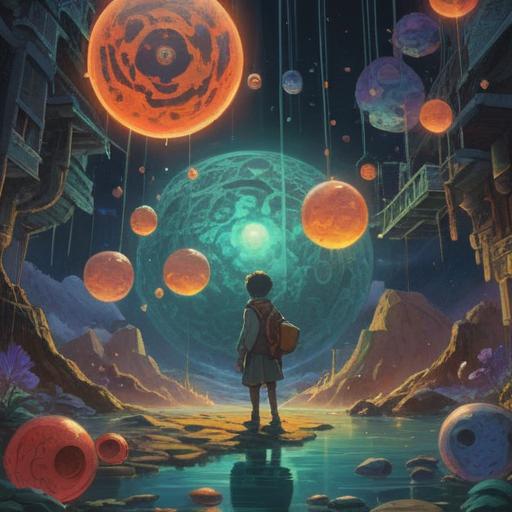 A mystical scene depicting a person dropping various objects, symbolic of spiritual signs, surrounded by floating orbs of light, ethereal atmosphere, soft glowing colors, a serene landscape in the background with gentle breezes, expressive facial expressions showing realization and caution, nature elements like trees and flowers, 4k