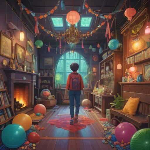 A lucky action one would want to try after receiving a gift, vibrant celebration scene, excited expression, surrounded by colorful decorations, joyous atmosphere, confetti falling, friends cheering, feeling of surprise and happiness, playful poses, bright sunlight, high energy, 4k