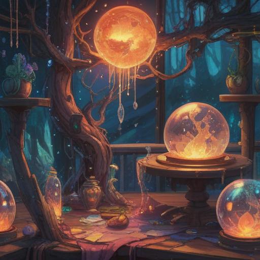 A vibrant illustration depicting the spiritual essence of objects, glowing energy surrounding various everyday items, ethereal light emanating from a crystal, a serene atmosphere with floating orbs, soft colors representing positive energy, intricate details showcasing the connection between material and spirit, 4k