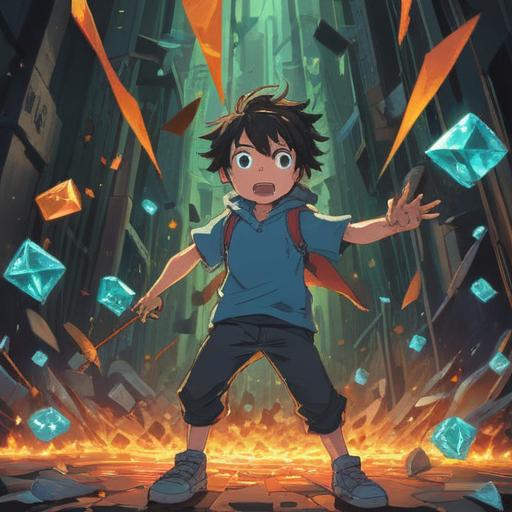 A detailed illustration capturing the moment an object falls and shatters, shards of glass scattering, a bright light emerging from the broken pieces, ethereal energy surrounding the scene, symbolic representations of alertness and spiritual awareness, mystical aura in the background, conveying a sense of urgency and caution, high resolution