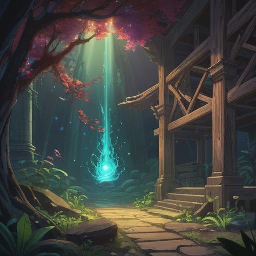 A serene and mystical scene depicting the moment of losing an object, representing a spiritual awakening, soft glowing light illuminating a forgotten item on the ground, ethereal atmosphere, nature surrounding the object, symbolizing transformation and new beginnings, gentle breeze causing leaves to flutter, 4k