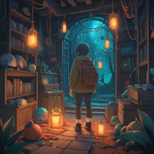 A mysterious scene depicting a person searching for lost items, subtle symbols of intuition around them, soft glowing lights indicating spiritual guidance, gentle shadows, a sense of confusion and wonder, nature elements like trees and flowers subtly intertwined, vibrant yet calming colors, ethereal atmosphere, 4k