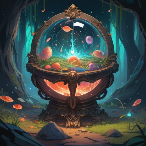 A whimsical illustration of a broken object being transformed into a lucky charm, bright colors, magical sparkles around the charm, serene environment, symbolic representation of fortune and optimism, detailed background with elements of renewal, uplifting atmosphere, 4k