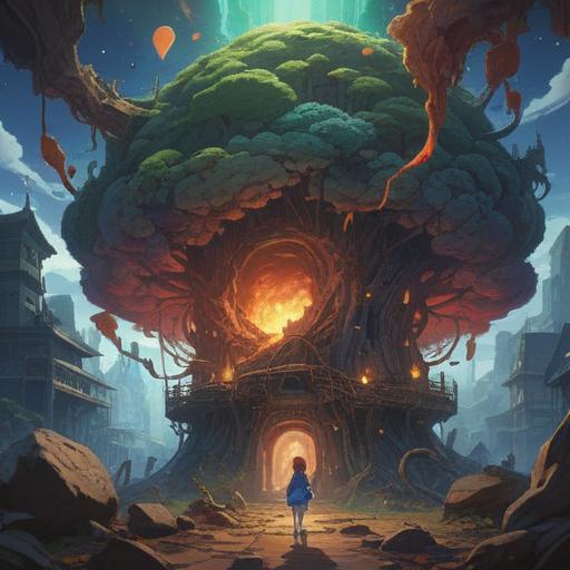 A surreal scene depicting a broken object being magically repaired, vibrant colors, a burst of light symbolizing luck and positive change, an enchanted atmosphere, abstract elements representing hope and renewal, whimsical details that evoke a sense of wonder, captivating background imagery, 4k