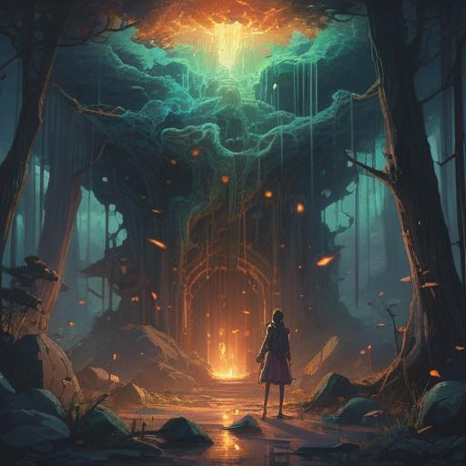 A mystical scene depicting a fragile object shattering, surrounded by ethereal energy, glowing warnings in the air, symbolic representations of caution and awareness, a serene and contemplative atmosphere, soft light illuminating the shards, a sense of spiritual connection, intricate details highlighting the object's significance, vibrant colors, 4k