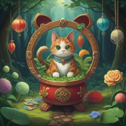 A whimsical illustration of lucky items that help prevent breakage, featuring a four-leaf clover, a horseshoe, a lucky cat, and a protective amulet, arranged in a cozy living room setting, soft sunlight streaming in, creating an atmosphere of safety and positivity, intricate details on the lucky items, vibrant colors, cheerful ambiance, 4k