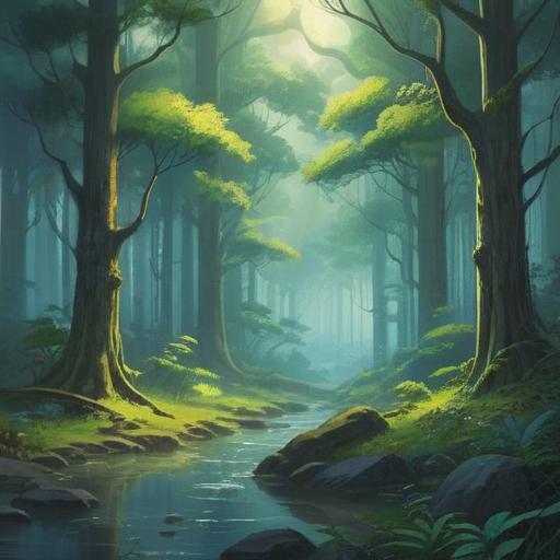 A serene landscape depicting the concept of spiritual absence, ethereal mist enveloping a tranquil forest, soft rays of light filtering through the trees, symbolic elements like fading footprints and floating orbs, conveying a sense of loss and transcendence, calming colors, 4k