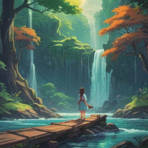 A serene and introspective scene depicting the spiritual meaning of the impulse to throw things away, a tranquil setting with flowing water and lush greenery, a person meditating surrounded by items being released into the water, ethereal light illuminating the scene, a gentle breeze, symbolism of letting go and renewal, calming colors, harmonious balance, 4k