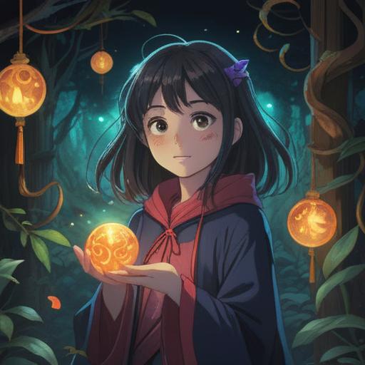 A mystical illustration of a darkly charming figure, surrounded by ethereal symbols and glowing orbs, soft light illuminating their enigmatic smile, juxtaposition of shadows and light, an aura of spiritual insight, hints of deception wrapped in wisdom, surreal landscape, a sense of intrigue and depth, 4k