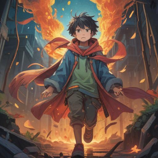 A symbolic illustration of a person experiencing emotional release, tattered clothing representing freedom from past burdens, ethereal light highlighting the transformation, serene background with nature elements, a sense of liberation and renewal, vivid colors capturing the essence of spiritual awakening, 4k