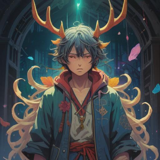 A mystical scene depicting a person in a tattered garment, surrounded by ethereal light, symbolic creatures representing spiritual signs, a serene atmosphere, intricate details showcasing the fabric’s wear, mystical symbols in the background, a sense of awakening and transformation, 4k