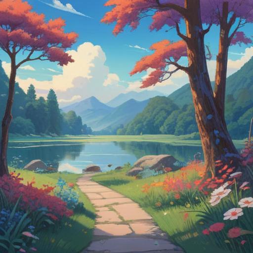 A serene landscape illustrating the calming colors that promote mental stability and attract good luck, gentle pastel hues, a tranquil sky reflecting soft blues and greens, a peaceful garden with flourishing plants, subtle golden accents symbolizing luck, a meditative figure sitting in harmony with nature, inviting and uplifting atmosphere, 4k