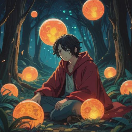 A contemplative scene depicting a person shedding old garments, surrounded by glowing orbs of light symbolizing spiritual awareness, serene nature backdrop with trees and gentle streams, expression of liberation and clarity, vibrant colors illuminating the transformation, 4k