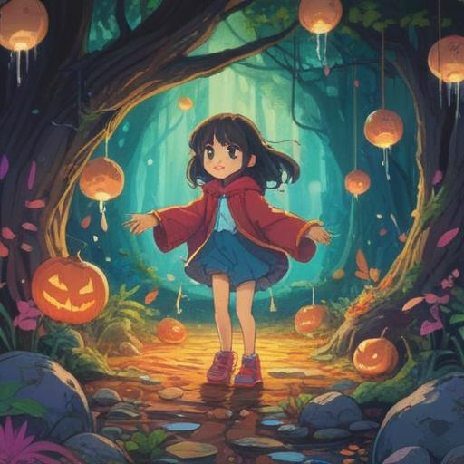 A whimsical illustration of a person happily discovering a lucky charm after finding a hole in their clothing, vibrant colors, a cheerful and optimistic atmosphere, the character smiling and in a dynamic pose, surrounded by various lucky symbols such as four-leaf clovers and horseshoes, detailed background featuring a beautiful sunny day, 4k