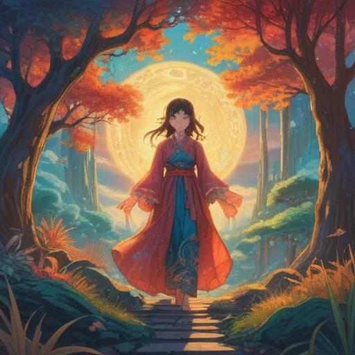 A spiritual illustration showcasing a garment with holes, symbolizing positive signs and renewal, ethereal light surrounding the fabric, a serene landscape in the background, soft pastel colors, depicting growth and transformation, mystical aura, harmonious atmosphere, 4k