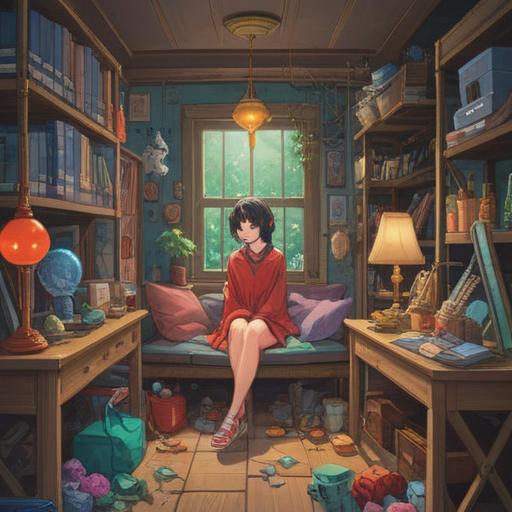 A serene illustration of a person feeling indifferent towards fashion, surrounded by various lucky items symbolizing hope and new beginnings, a calming environment with soft sunlight filtering through trees, a cozy room with minimalistic decor, subtle hints of colorful accessories, thoughtful expression on the person’s face, tranquil atmosphere, 4k