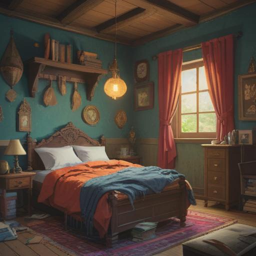 A whimsical scene depicting a worn-out piece of clothing revealing a hidden lucky stone inside, soft natural light filtering through a cozy room, intricate details on the fabric's frayed edges, warm colors creating a sense of hope and charm, accompanied by a serene atmosphere, emphasizing the contrast between the old garment and the vibrant lucky stone, 4k