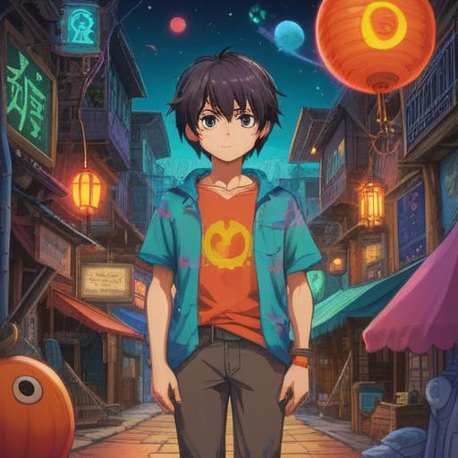 A surreal illustration depicting a person wearing an inside-out shirt, vibrant colors, whimsical atmosphere, symbols of good luck surrounding the character, playful elements like four-leaf clovers and lucky charms, expressive facial expressions, detailed background with a sunny sky, joyful mood, 4k