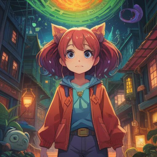 A playful scene depicting a character wearing their clothes inside out, vibrant colors, whimsical atmosphere, a surprised expression on their face, surrounded by lucky charms like four-leaf clovers and horseshoes, lively background elements, light-hearted and humorous tone, 4k