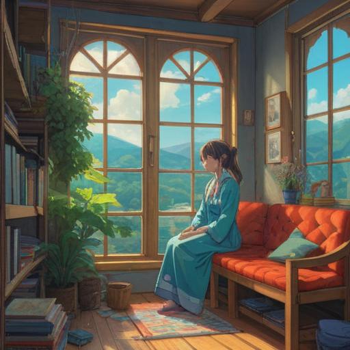 A serene moment of decluttering, gentle light filtering through a window, a person contemplating garments, surrounded by a tranquil environment, symbols of spiritual significance, such as feathers and crystals, representing intuition and guidance, peaceful expression, mindful decision-making, 4k