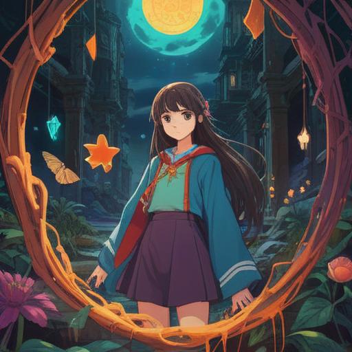 A mystical scene of a broken piece of clothing transformed into a lucky charm, vibrant colors, enchanting aura, surrounded by glowing symbols of fortune, nature elements intertwining with fabric remnants, captivating contrast between destruction and magic, intricate details of textiles and charms, 4k