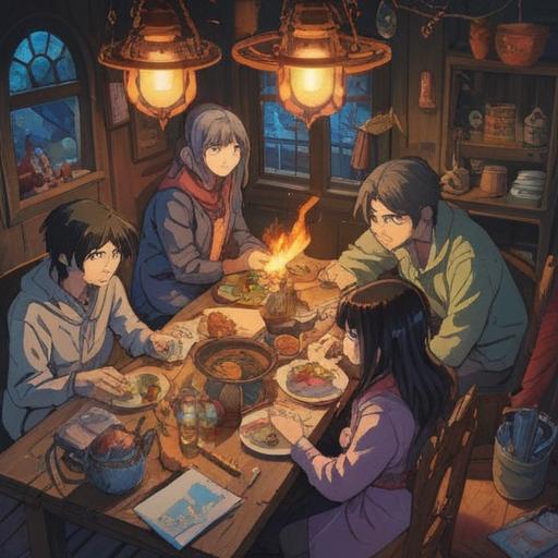 A creative scene depicting various elements coming together, diverse objects symbolizing unity, people collaborating around a table, sharing ideas, colorful notes and papers scattered, a whiteboard filled with sketches, vibrant interaction, warm lighting, harmonious atmosphere, 4k