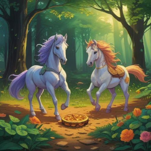 A vibrant illustration depicting a couple reuniting, symbols of luck like four-leaf clovers and horseshoes surrounding them, warm light illuminating their joyful expressions, gentle breeze rustling leaves, a serene park setting in the background, hopeful and positive atmosphere, inviting colors, capturing the essence of rekindled love, 4k