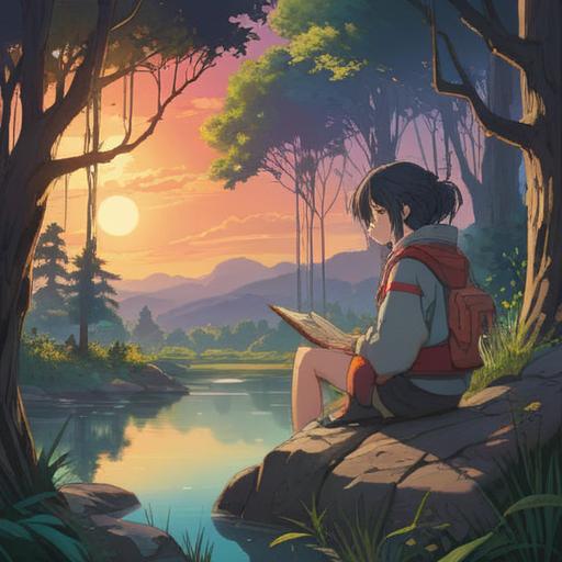 A serene and reflective scene depicting a person sitting in a tranquil setting, surrounded by nature, journaling their feelings, a soft light filtering through the trees, representing clarity and inner peace, an open notebook filled with heartfelt thoughts, gentle breeze rustling leaves, emotional connection, hopeful atmosphere, personal growth, 4k