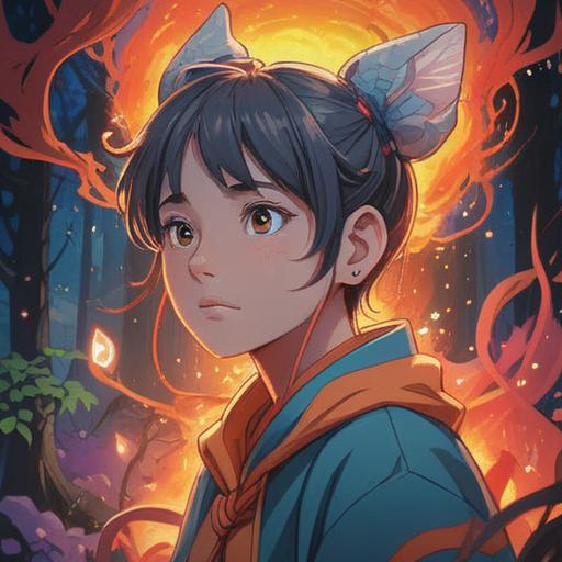 A mystical illustration showing a person with an additional ear symbolizing spiritual insight, ethereal glow surrounding the ear, nature background with vibrant colors, serene atmosphere, elements of meditation and enlightenment, detailed expressions of curiosity and wonder, 4k