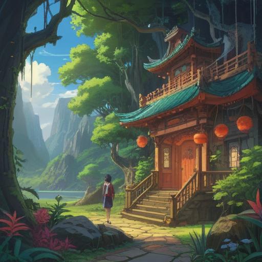 A motivational and inspiring illustration, vibrant colors, radiant energy, depicting the concept of raising one's fortune, a serene setting with nature and elements of positivity, open book with wisdom, symbols of luck like four-leaf clovers and lucky coins, harmonious atmosphere, 4k