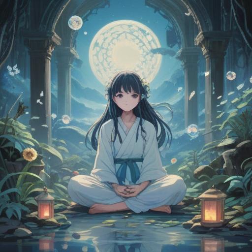 A serene and mystical illustration depicting the spiritual significance of a cold, ethereal elements, soft blues and whites representing chill, a figure meditating surrounded by gentle snowflakes, symbols of healing and transformation in the background, peaceful atmosphere, spiritual awakening, 4k