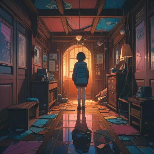 A reflective scene depicting a person standing alone in a dimly lit room, surrounded by fragmented mirrors symbolizing self-examination, deep emotions illustrated on their face, a journal open with handwritten thoughts, warm light filtering through a window, evoking introspection and the struggle of infidelity, 4k