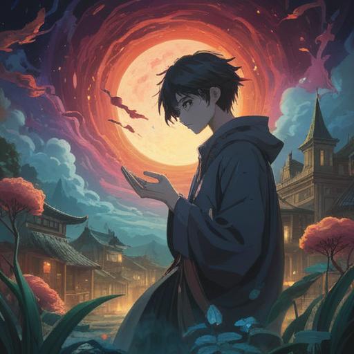 A serene dreamscape filled with ethereal elements, symbolic representations of fidelity and betrayal, a shadowy figure whispering in the background, vibrant colors contrasting with muted tones, dreamlike clouds swirling above, an owl perched quietly as a spiritual guide, subtle hints of intuition and caution, 4k