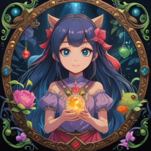 A whimsical illustration of a lucky charm, vibrant colors, mystical aura, featuring an ornate amulet with intricate designs, surrounded by symbols of good fortune, a serene background with soft clouds and sparkles, embodying hope and transformation, inviting atmosphere, 4k