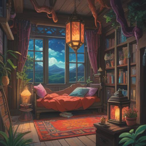 A serene and cozy scene depicting a personal special item for self-healing, a beautifully crafted journal with intricate designs, surrounded by soft candlelight, lush plants, and a cup of herbal tea, calming colors, inviting atmosphere, a peaceful corner in a quiet room, detailed textures, 4k