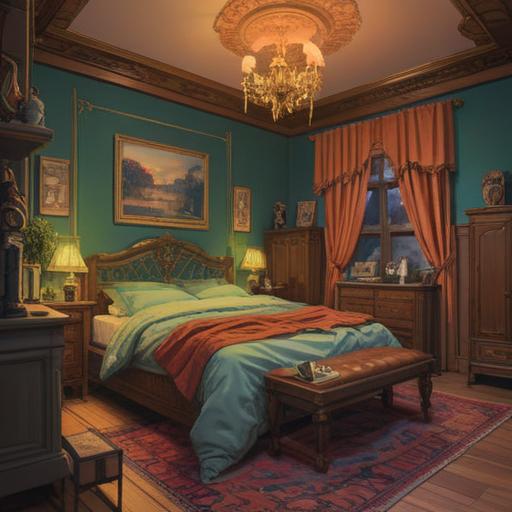 A serene bedroom scene separated for a couple, showcasing individual spaces, harmonious decor, personal touches, growth through separation, warm lighting, balance of intimacy and independence, soft textures, peaceful atmosphere, 4k