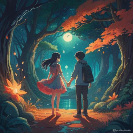 A symbolic representation of a couple experiencing disconnection, ethereal elements, contrasting energies, spiritual motifs, a serene background of nature, soft light illuminating the scene, subtle expressions of contemplation, a sense of harmony in chaos, 4k