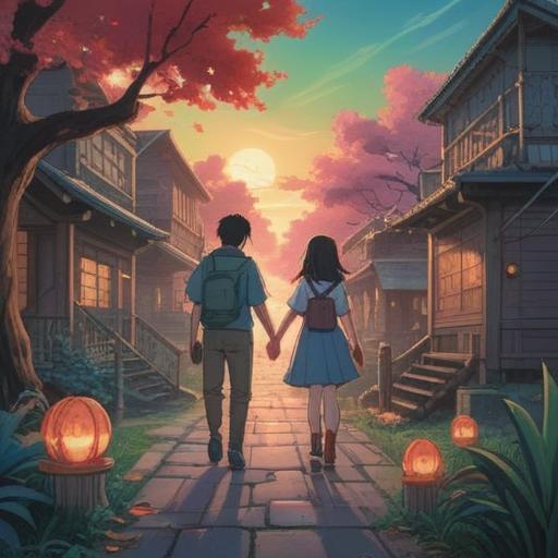 A couple experiencing spiritual signs during moments of discomfort, ethereal light surrounding them, introspective expressions, harmonious interaction, symbols of connection and awareness, serene nature background, gentle colors, mystical atmosphere, 4k