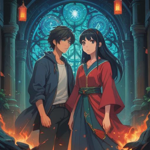 A mysterious and ethereal scene depicting spiritual signs, a couple in a tense situation, glowing symbols around them, soft light illuminating their faces, signs of communication issues, emotional energy represented visually, a peaceful yet tense atmosphere, subtle hints of nature surrounding them, 4k