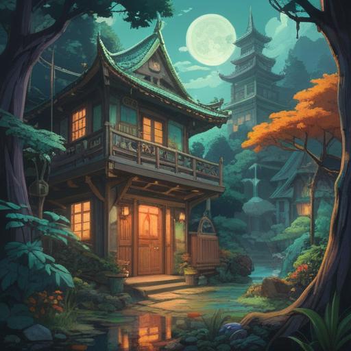 A serene illustration depicting various spiritual signs related to real estate, subtle energy flow between houses and nature, symbols of prosperity such as coins and plants, a calm and inviting environment, harmonious colors and balanced composition, ethereal light illuminating the scene, evocative of intuition and guidance, 4k