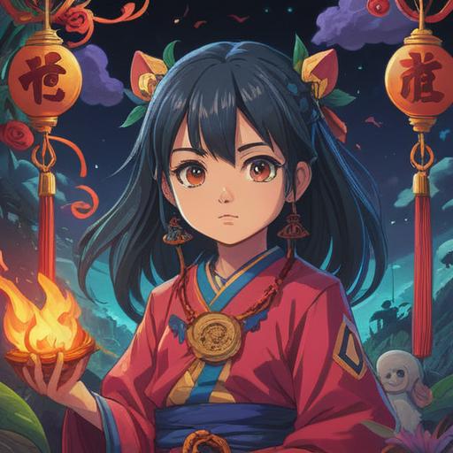 A vibrant and inspiring illustration of a lucky charm overcoming adversity, featuring a beautiful amulet surrounded by symbols of good fortune, such as four-leaf clovers and shooting stars, set in a serene and uplifting environment, bright colors, hopeful atmosphere, 4k