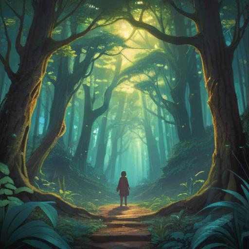 A serene and introspective scene depicting spiritual signs of dishonesty, ethereal light filtering through a dense forest, a figure looking contemplatively at a path, subtle manifestations of energy in the air, gentle whispers of nature, signs represented by flickering shadows and vibrant auras, peaceful yet ominous atmosphere, 4k