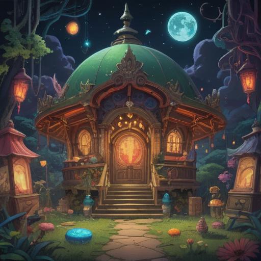 A whimsical illustration of a magical item that brings good luck after a strange event, vibrant colors, enchanting atmosphere, sparkling effects, fantasy elements, intricate details on the item, surrounded by symbols of fortune, dreamy landscape, 4k