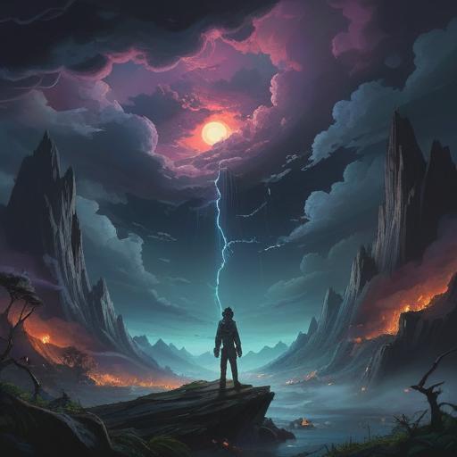 A spiritual illustration representing the meaning of an unfortunate disposition, ethereal beings, dark clouds encircling a figure, a sense of melancholy and introspection, gentle light breaking through, a lush forest in the background, rich symbolism, emotional depth, 4k