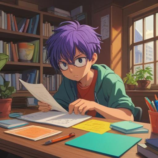 A vibrant and motivational scene depicting a person creating a personal action plan, bright colors, an inspiring workspace filled with sticky notes and diagrams, sunlight streaming through a window, a determined expression on the person's face, elements of self-improvement and goal-setting, dynamic composition, 4k