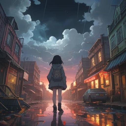 Spiritual signs to be aware of during a streak of misfortunes, ominous clouds looming overhead, a broken mirror reflecting fragmented images, symbols of hope like a flickering candle, a path intertwined with shadows, natural elements representing struggle, an ethereal glow amidst darkness, emotional expressions of concern and contemplation, subtle hints of guidance, capturing the essence of spirituality and adversity, 4k