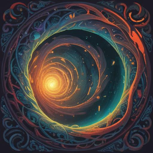 A mystical spiritual item emerging from darkness, glowing softly, surrounded by swirling energies of hope and luck, intricate patterns and symbols etched on the surface, a sense of transformation and renewal, contrasting vibrant colors against a shadowy background, ethereal light illuminating the surroundings, capturing the essence of overcoming misfortune, 4k