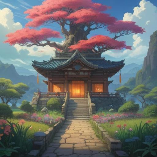 A mystical and ethereal scene depicting the spiritual significance of