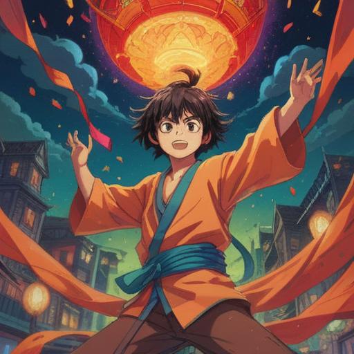 A vibrant illustration of a person performing a lucky action on an auspicious day, surrounded by positive energy, a blend of traditional and modern symbols of luck, bright colors, elements representing fortune and change, uplifting atmosphere, engaging character expression, detailed background of a serene environment, 4k